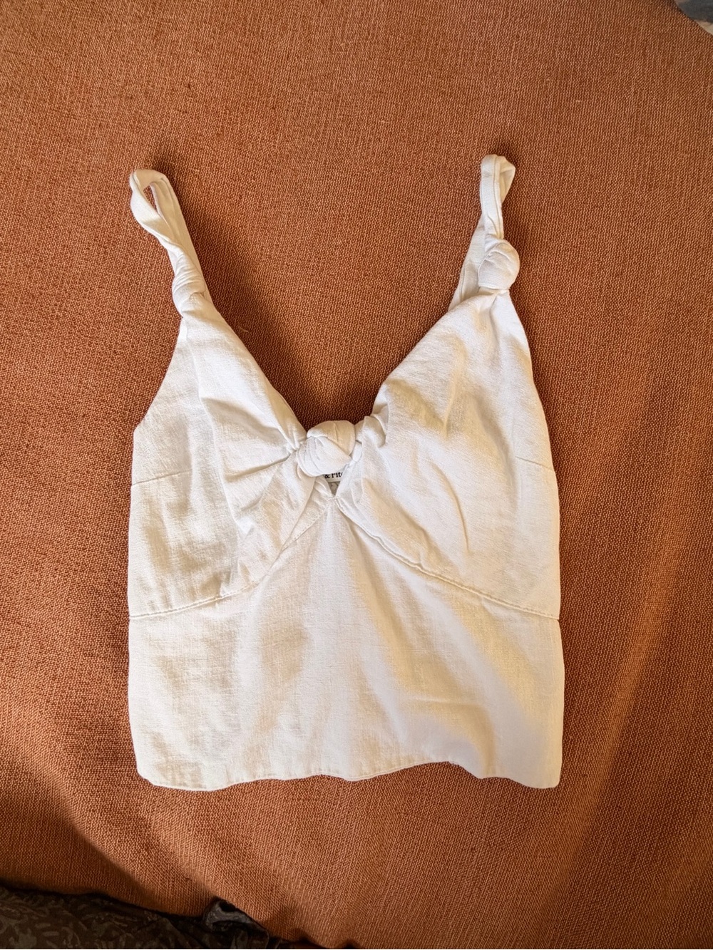 Abercrombie & Fitch Cream Knot-Front Camisole